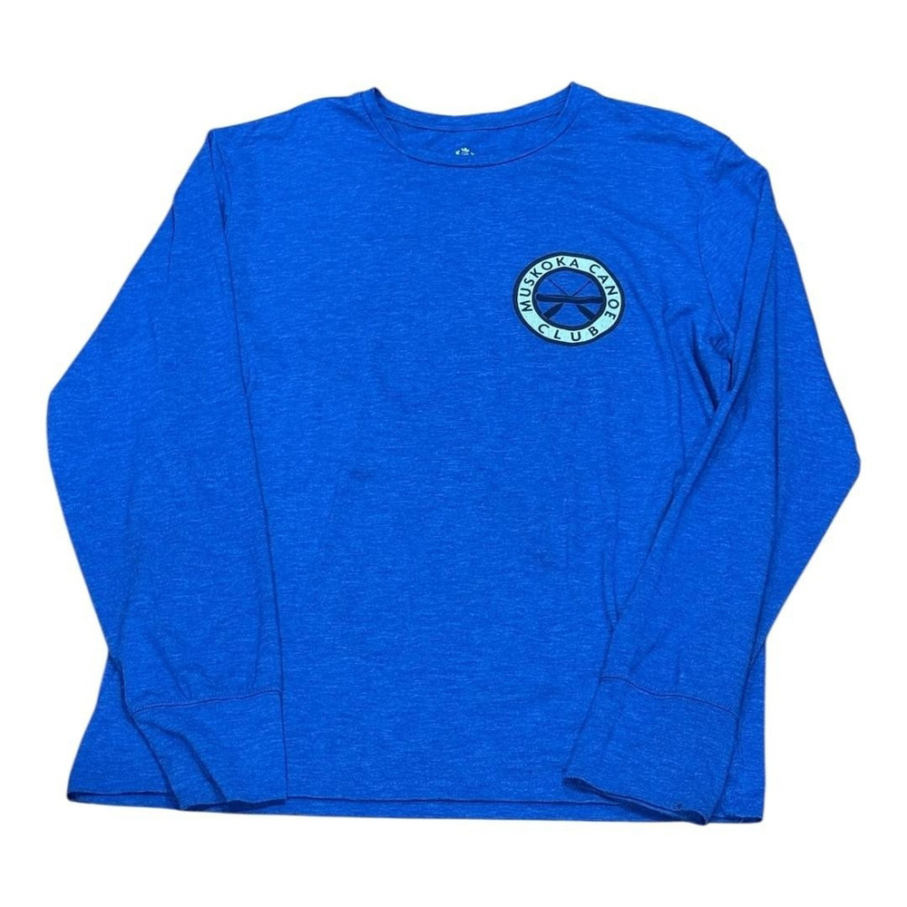 Campus Crew Muskoka Canoe Club Shirt Mens Medium Blue Long Sleeve Athletic Logo